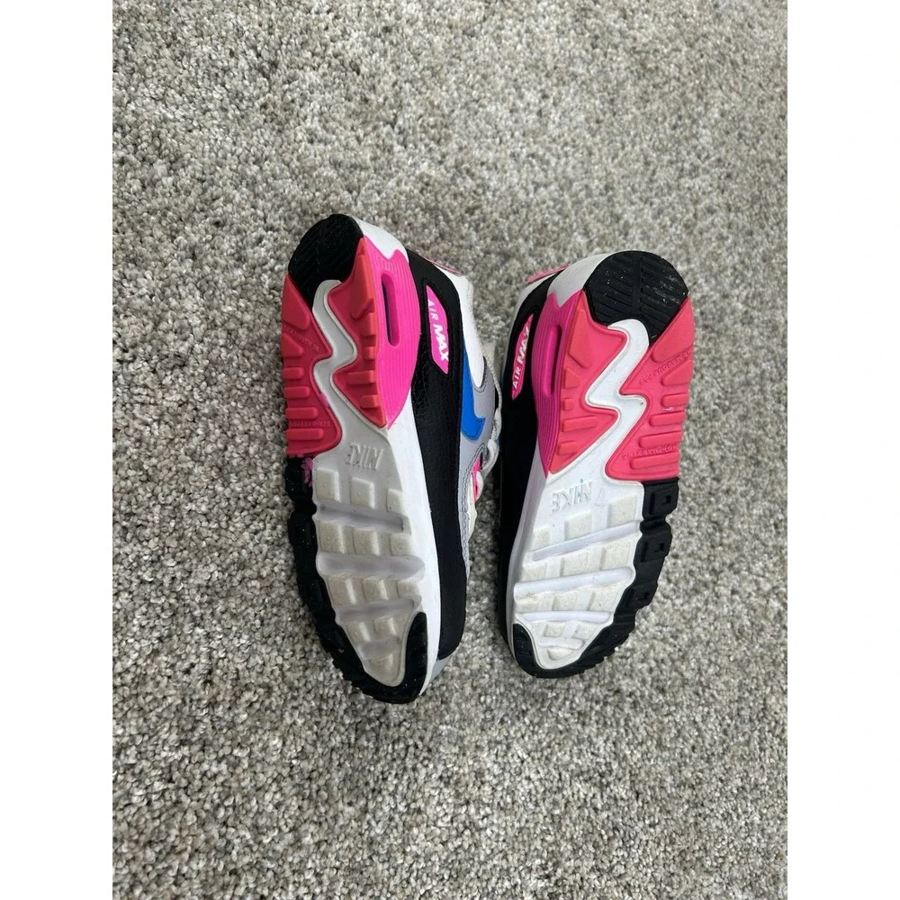 Size 10C Nike Air Max 90 Leather TD White/Pink 833379-107